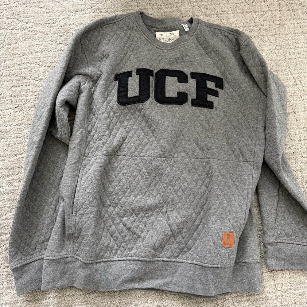 UCF Gray Quilted Crewneck Sweatshirt